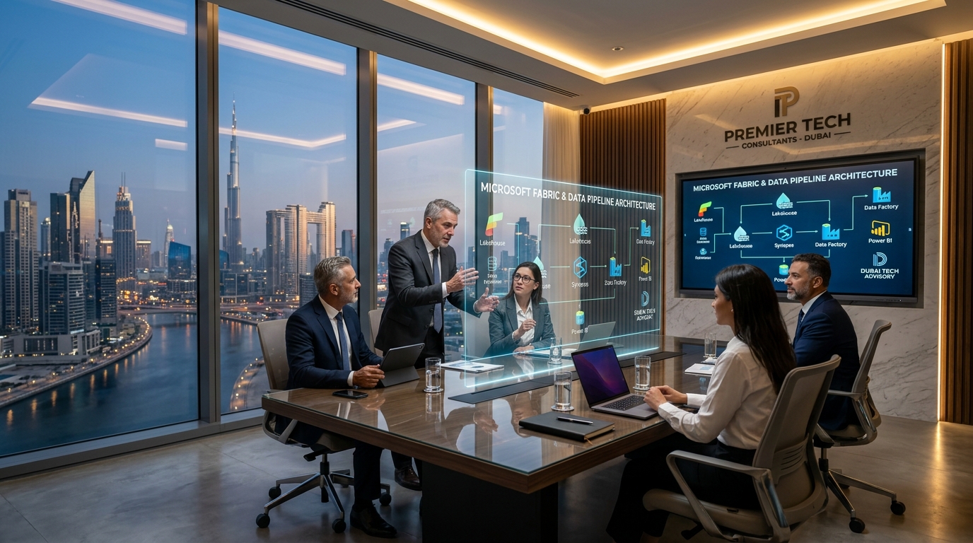 DAVIZ Solutions senior data engineers and practice leaders in modern Prime Tower Business Bay Dubai headquarters